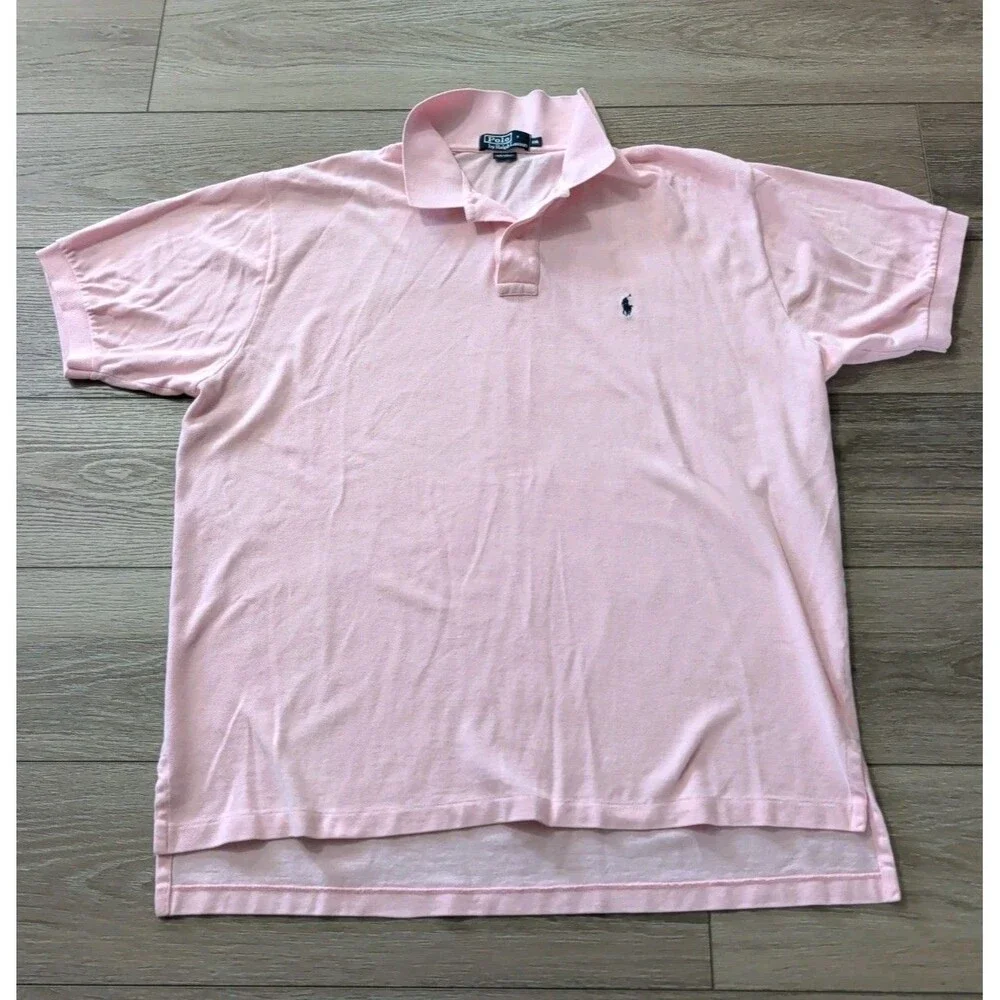 POLO RALPH LAUREN MEN's SIZE XXL LIGHT PINK POLO SHIRT W/PONY LOGO EUC